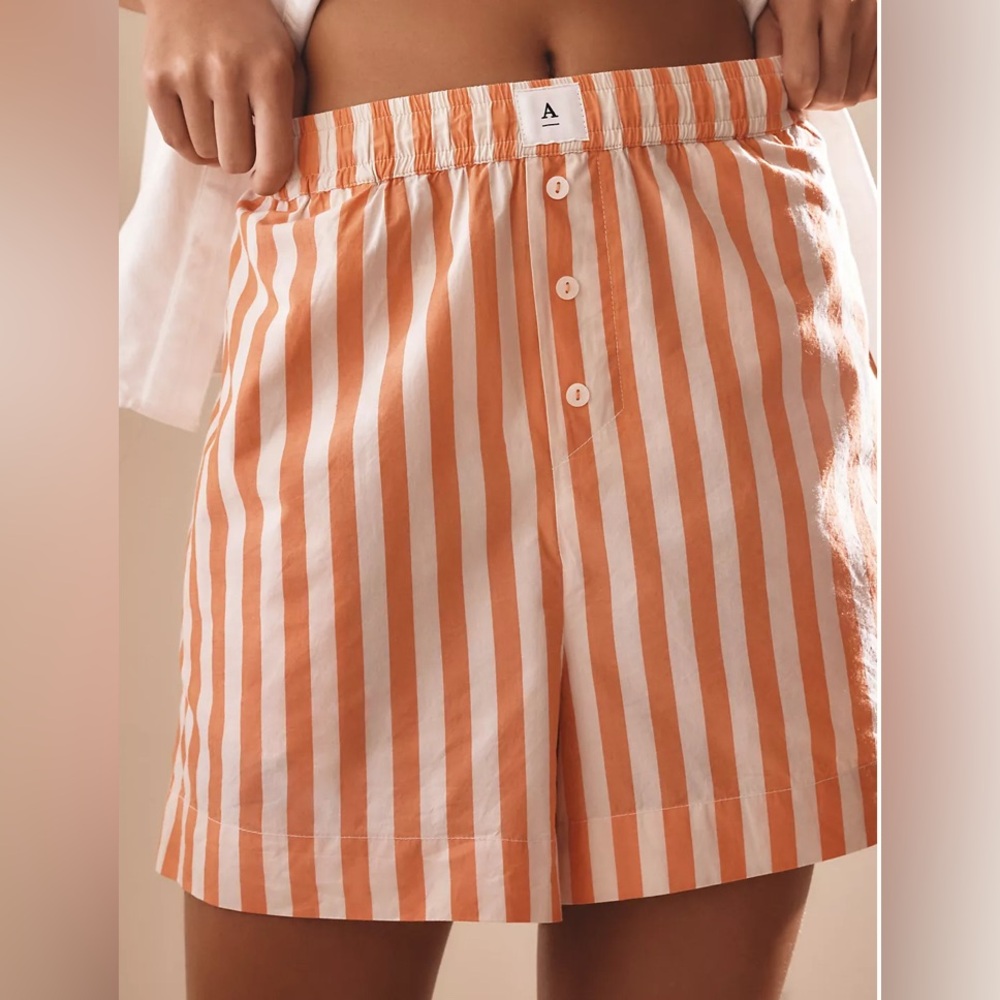 The Wren Striped Boxer Shorts by Anthropologie